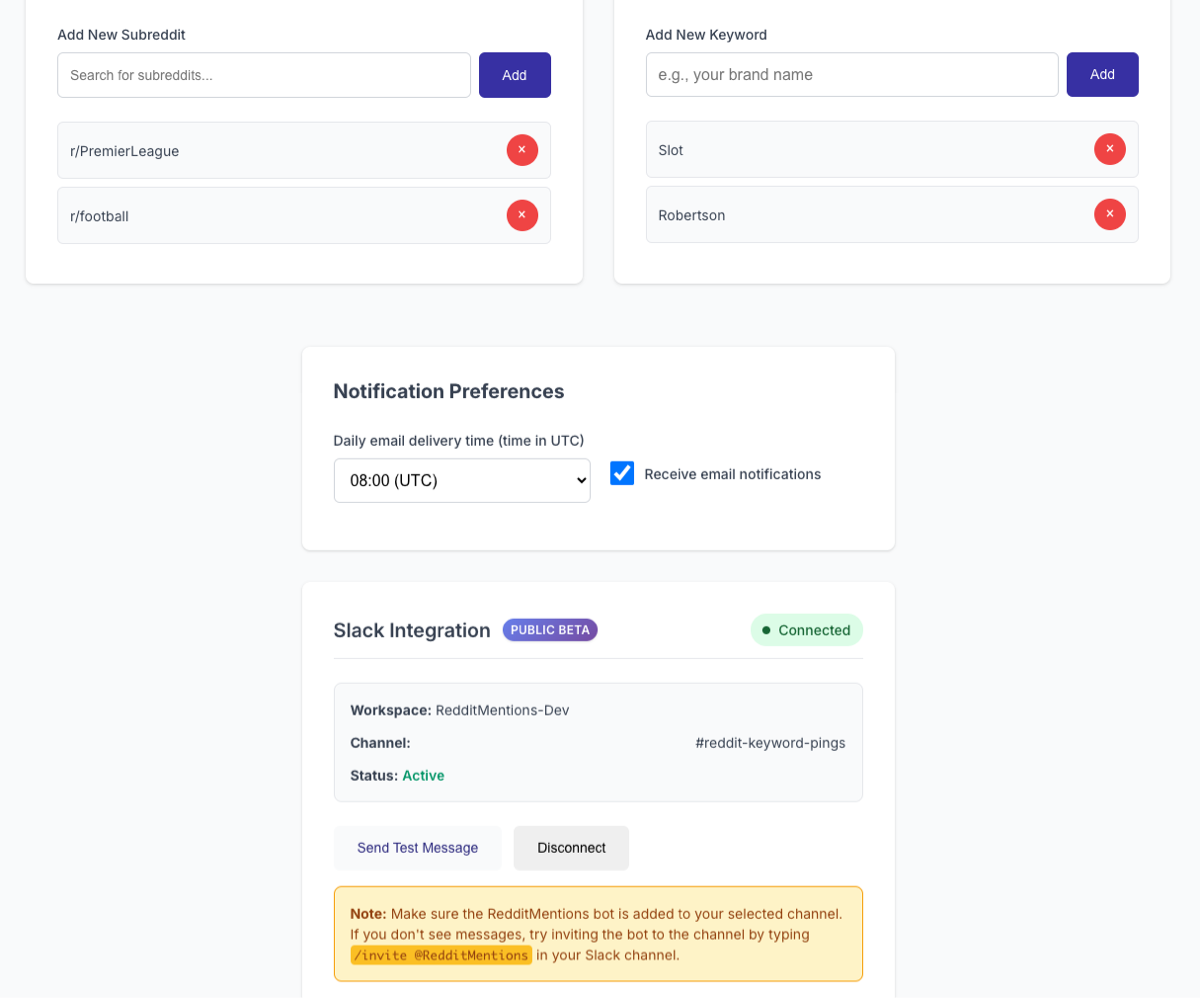 Setup completion confirmation showing successful Slack integration